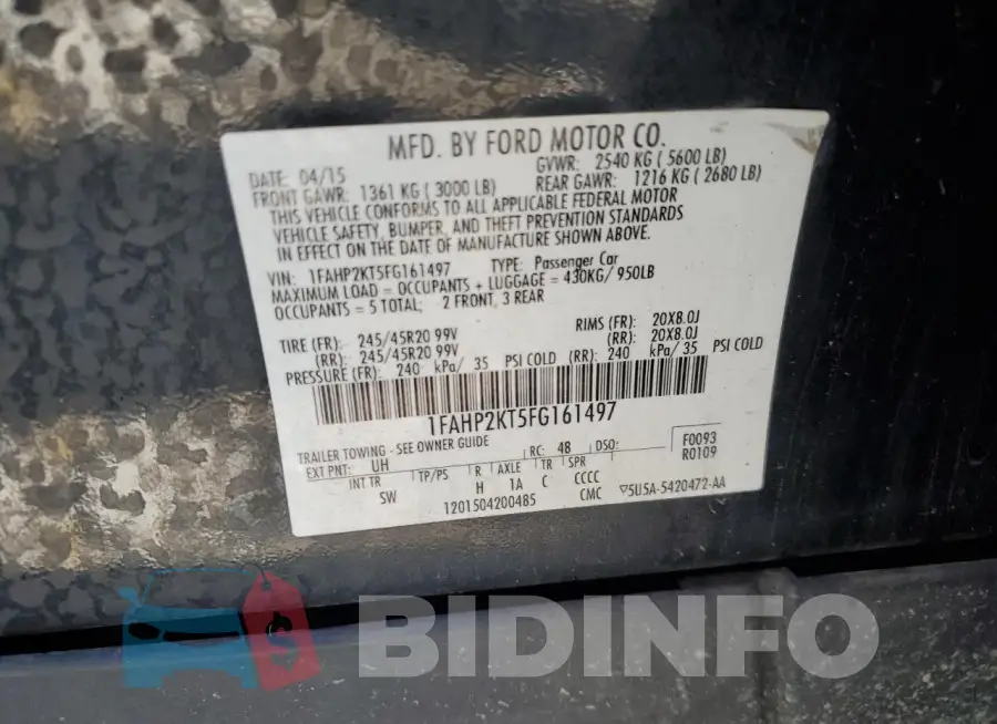 1FAHP2KT5FG161497 Photo# 12