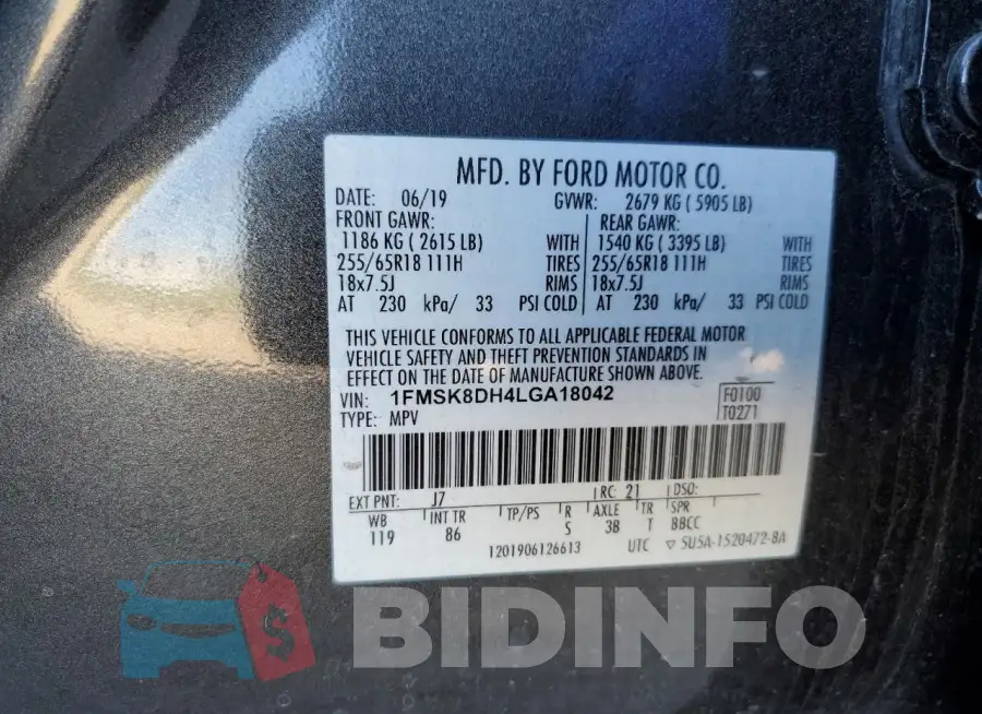 1FMSK8DH4LGA18042 Photo# 13