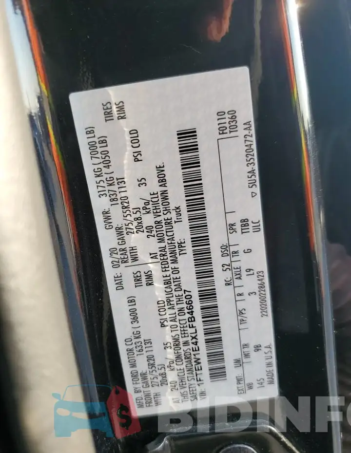 1FTEW1E4XLFB46607 Photo# 12