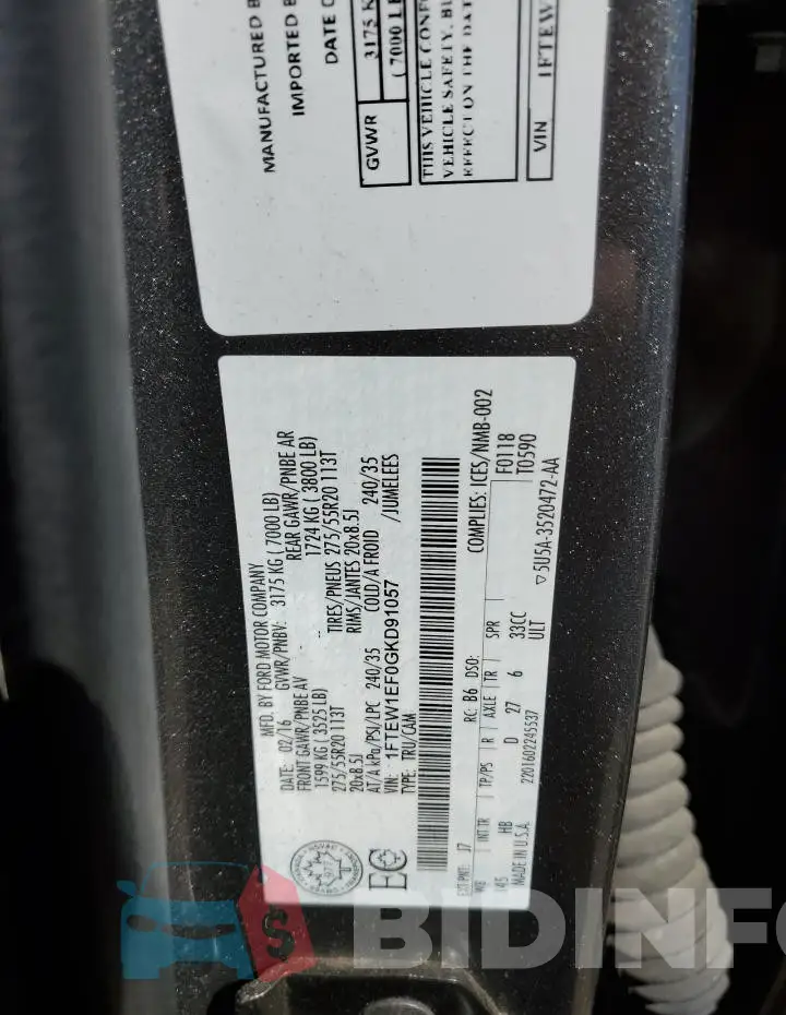 1FTEW1EF0GKD91057 Photo# 12