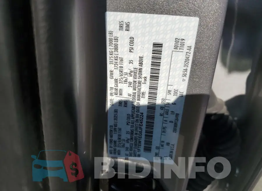 1FTEW1EG0JFE45224 Photo# 12