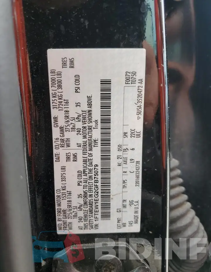 1FTEW1EG2GFB75079 Photo# 12