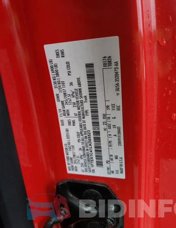 1FTEX1C41LKD05523 Photo# 12