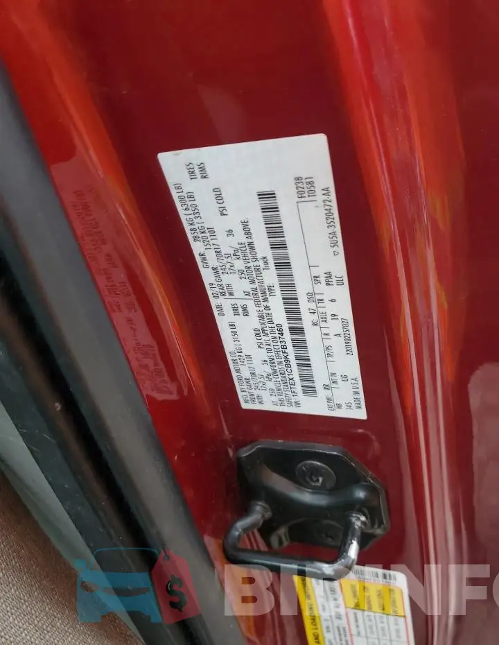1FTEX1CB9KFB37460 Photo# 11