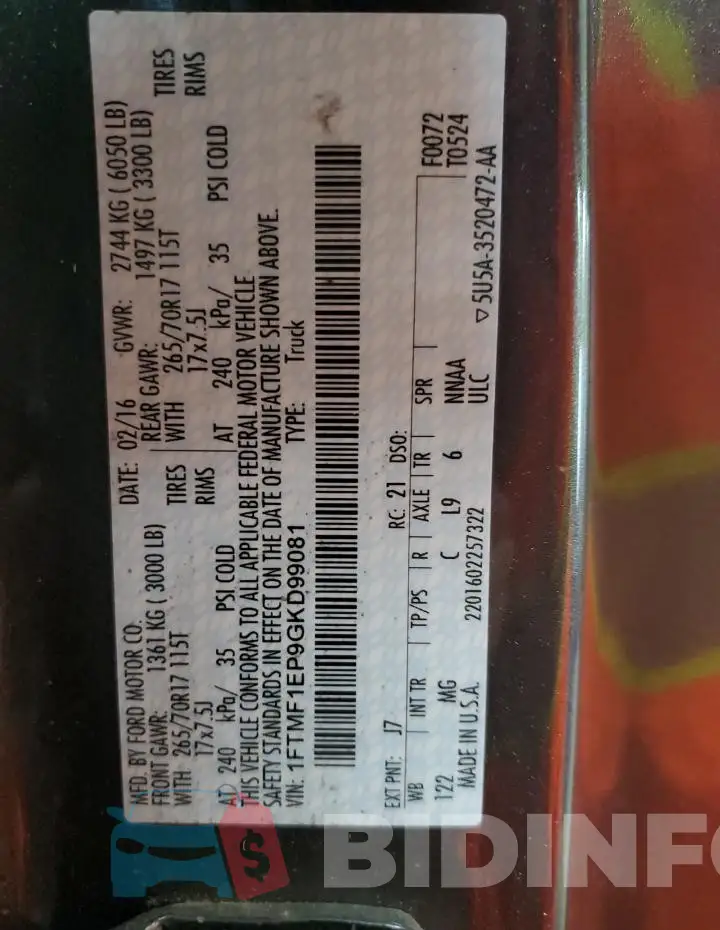 1FTMF1EP9GKD99081 Photo# 13