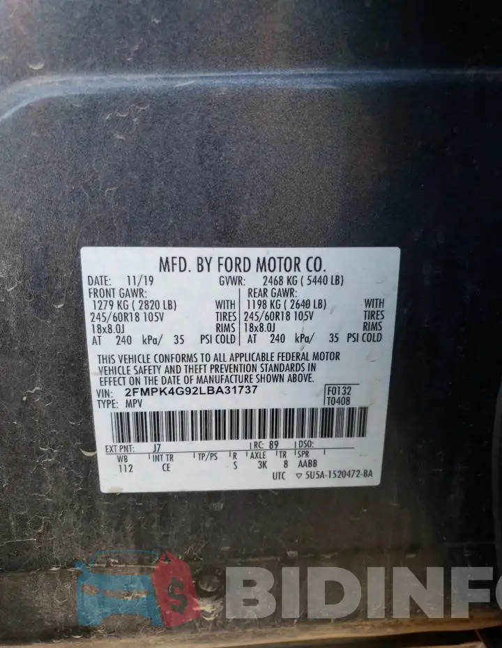 2FMPK4G92LBA31737 Photo# 13
