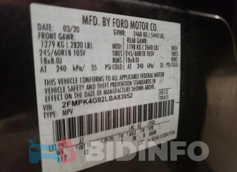 2FMPK4G92LBA83952 Photo# 14