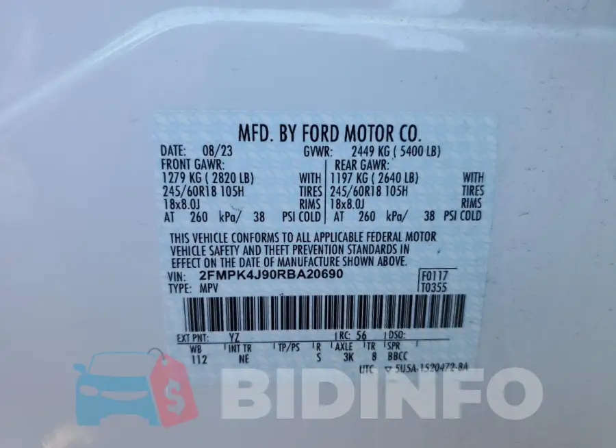 2FMPK4J90RBA20690 Photo# 13