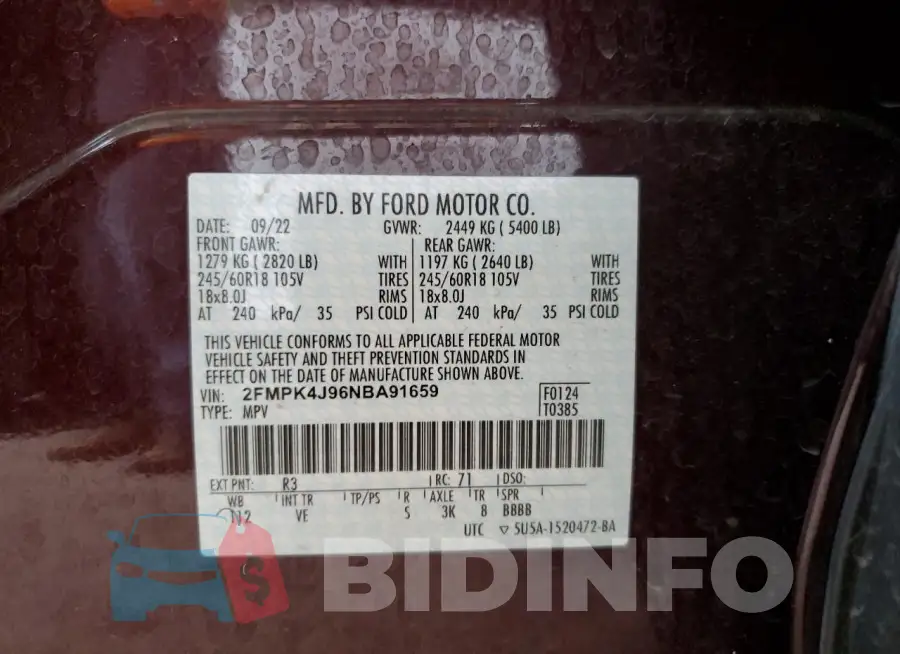 2FMPK4J96NBA91659 Photo# 13