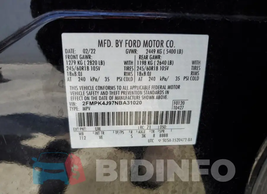 2FMPK4J97NBA31020 Photo# 14