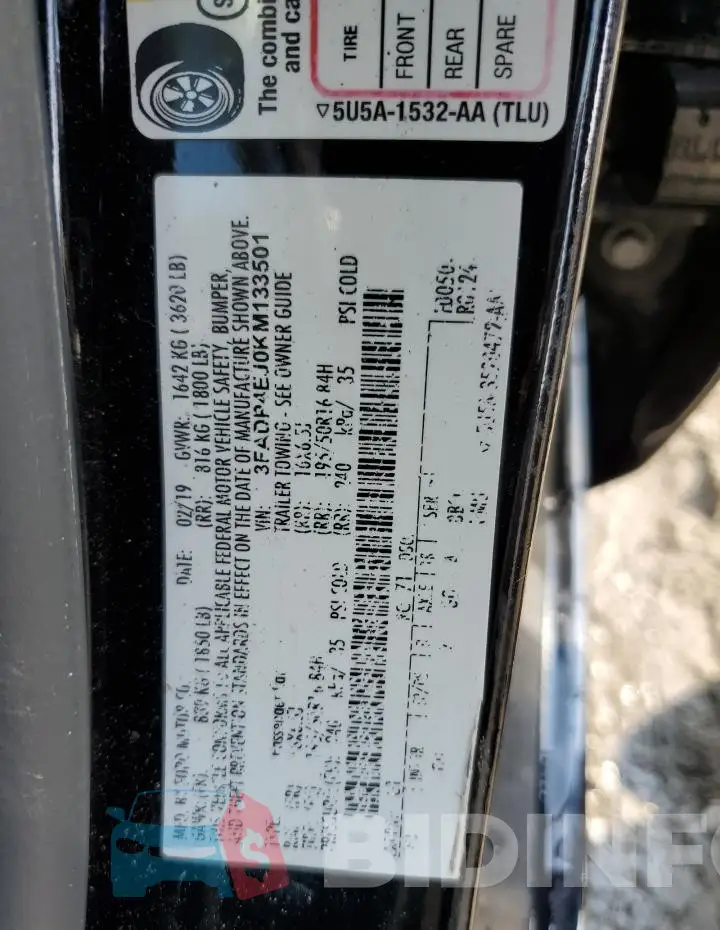 3FADP4EJ0KM133501 Photo# 12