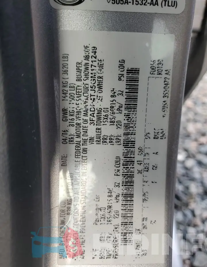 3FADP4TJ5GM171249 Photo# 13