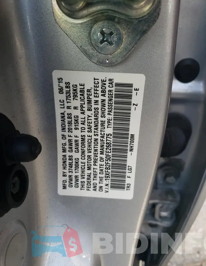 19XFB2F50FE268775 Photo# 12