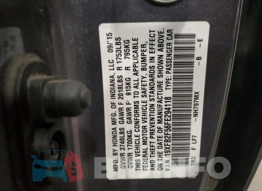 19XFB2F56FE294118 Photo# 12