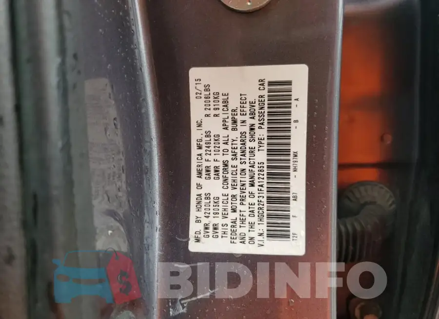 1HGCR2F31FA122855 Photo# 12
