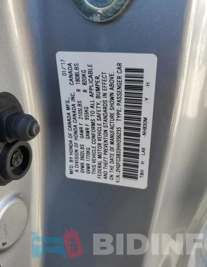 2HGFC3B33HH356235 Photo# 12