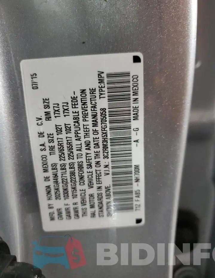 3CZRM3H5XFG705058 Photo# 13