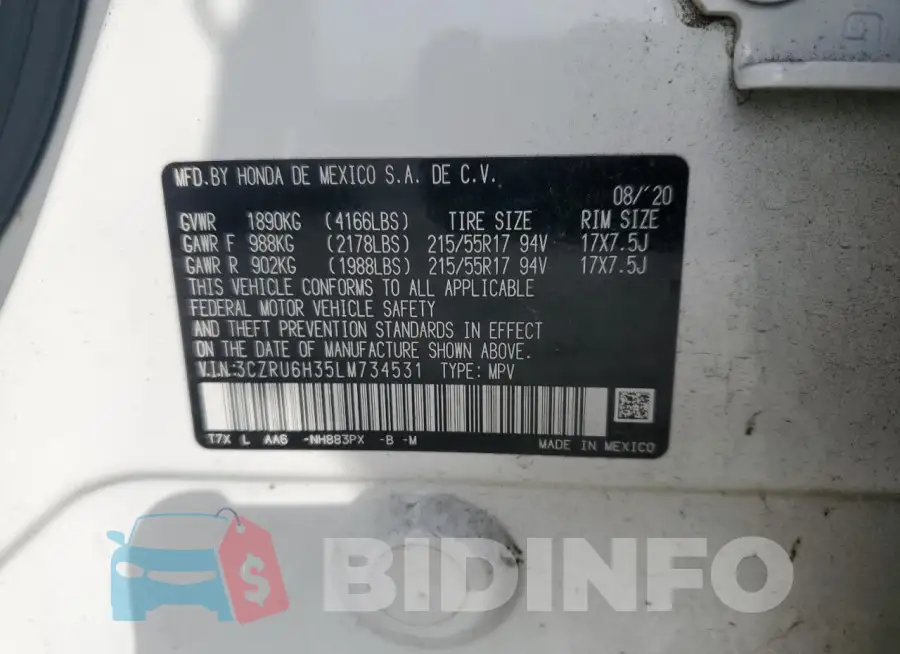 3CZRU6H35LM734531 Photo# 12