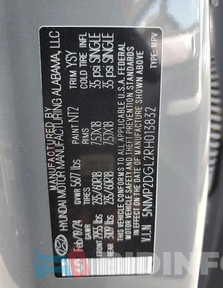 5NMP2DGL2RH013832 Photo# 13