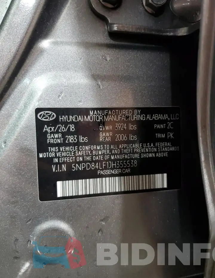 5NPD84LF1JH355538 Photo# 12