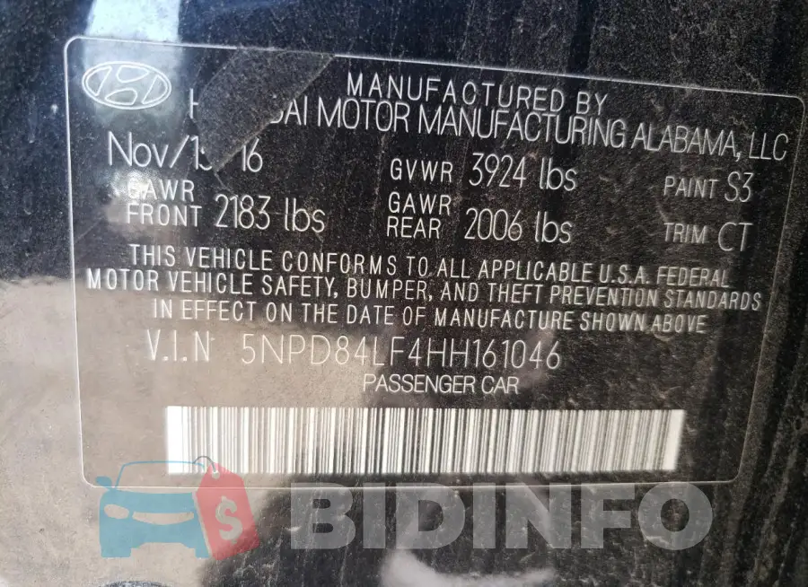 5NPD84LF4HH161046 Photo# 13