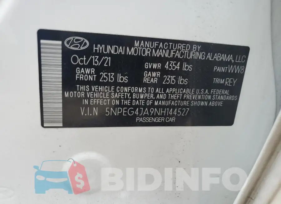 5NPEG4JA9NH144527 Photo# 12