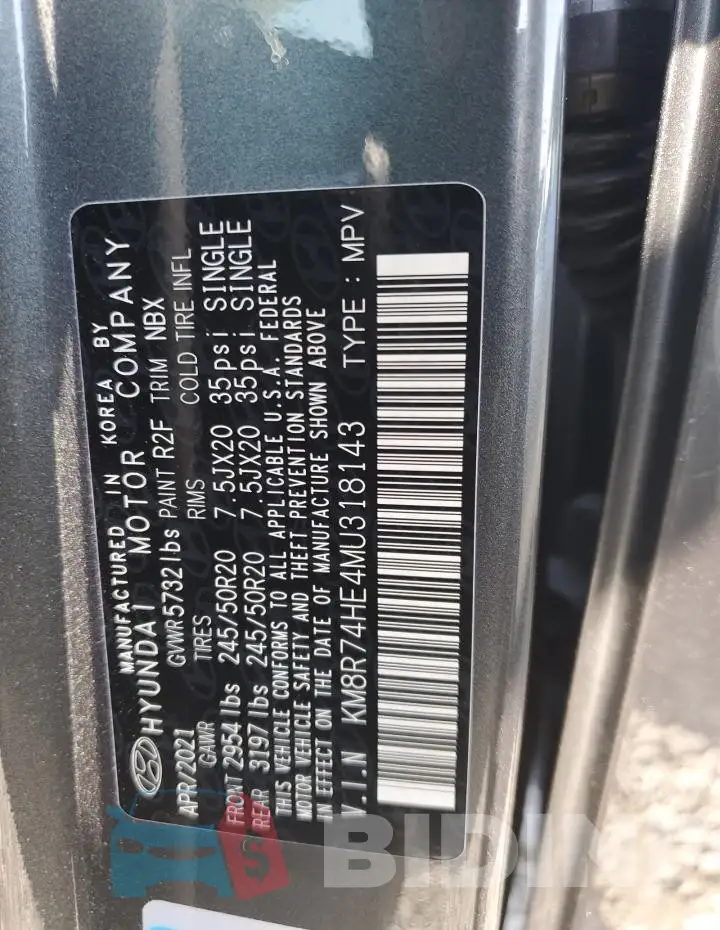 KM8R74HE4MU318143 Photo# 13