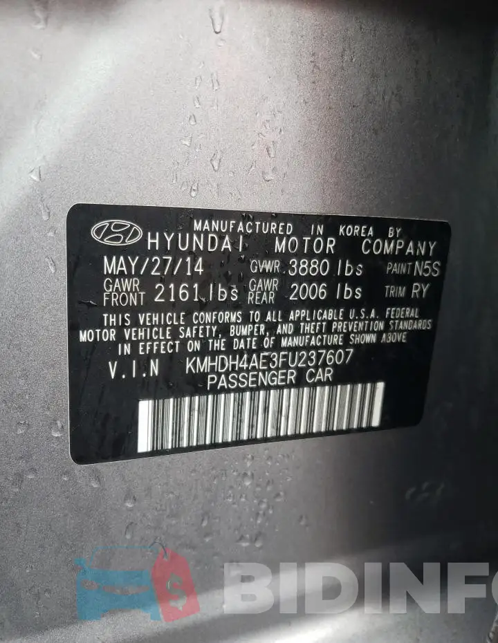 KMHDH4AE3FU237607 Photo# 13