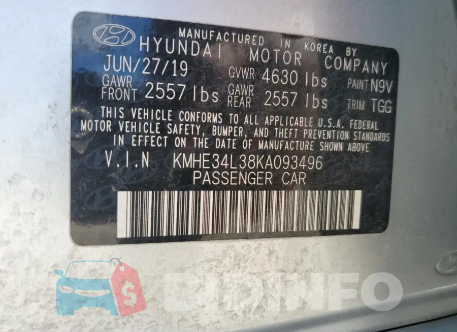 KMHE34L38KA093496 Photo# 12
