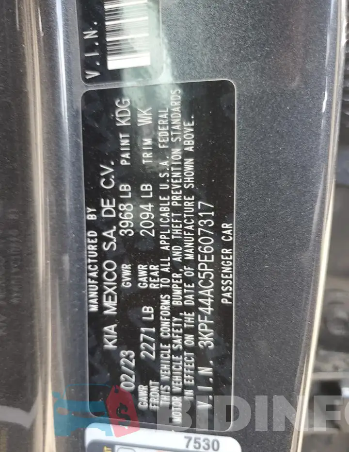 3KPF44AC5PE607317 Photo# 12
