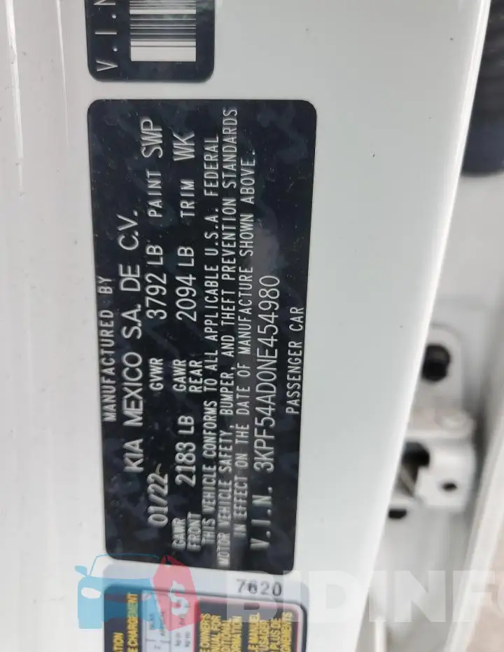3KPF54AD0NE454980 Photo# 12