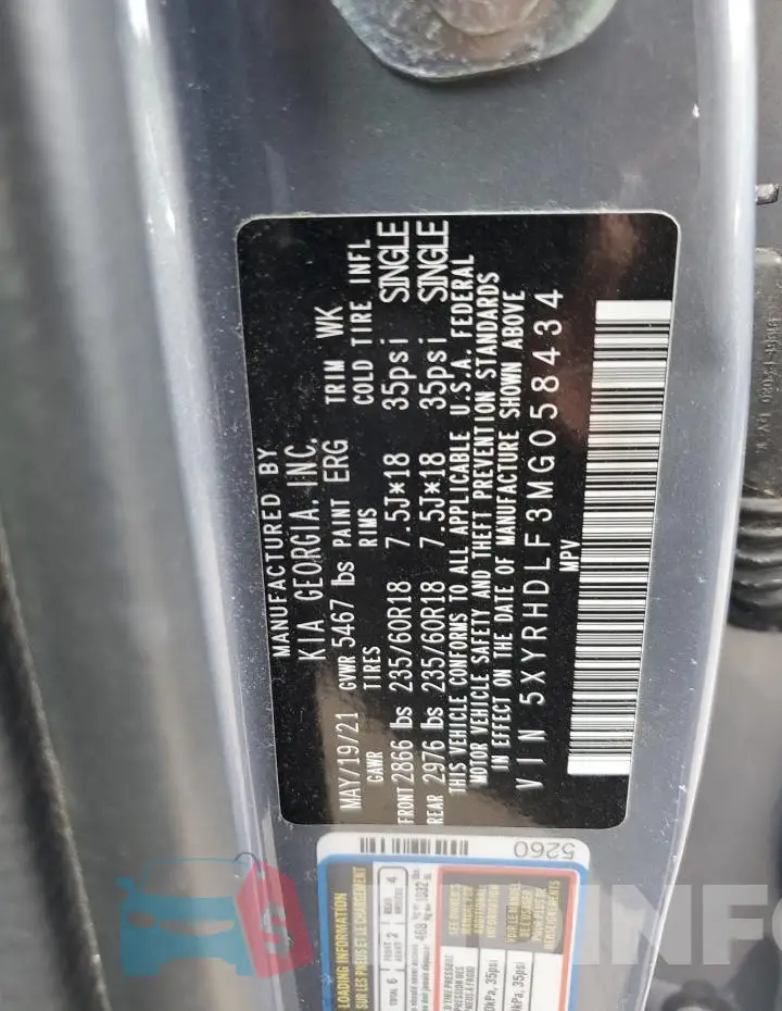 5XYRHDLF3MG058434 Photo# 13