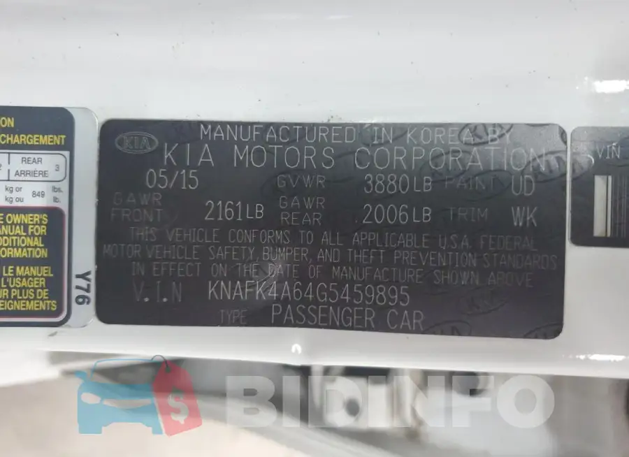 KNAFK4A64G5459895 Photo# 12