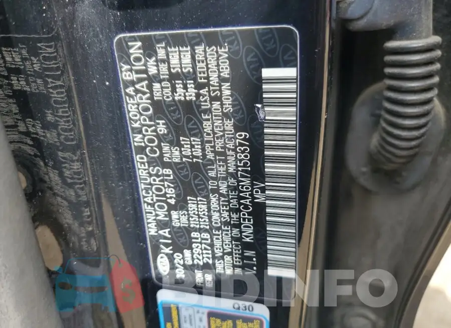 KNDEPCAA6M7158379 Photo# 14