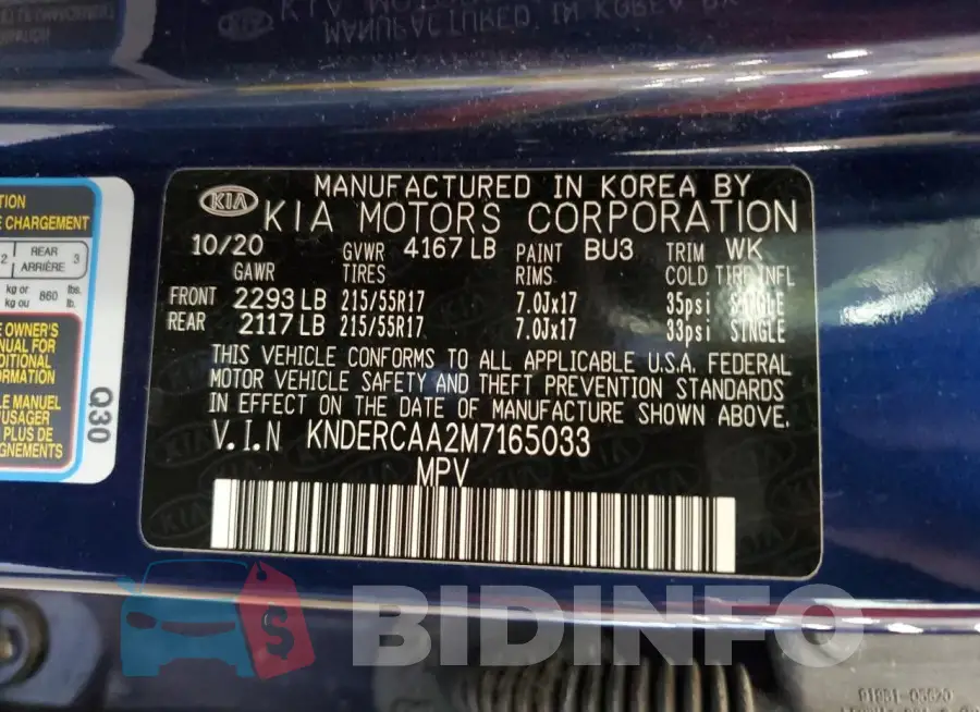 KNDERCAA2M7165033 Photo# 13