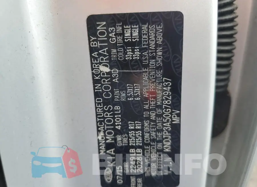 KNDJP3A50G7829437 Photo# 13