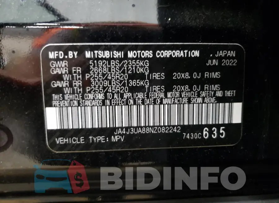 JA4J3UA88NZ082242 Photo# 13