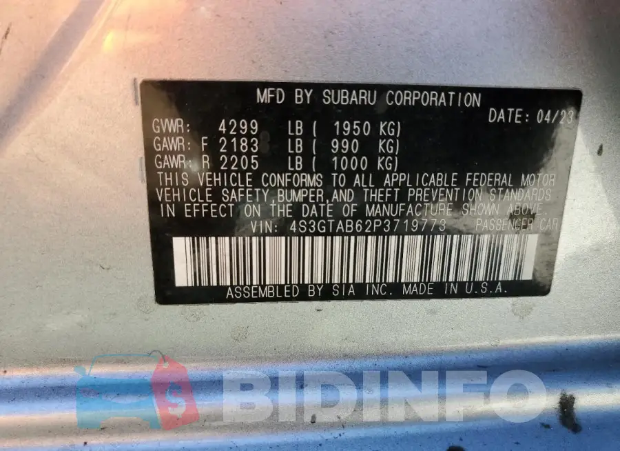 4S3GTAB62P3719773 Photo# 13