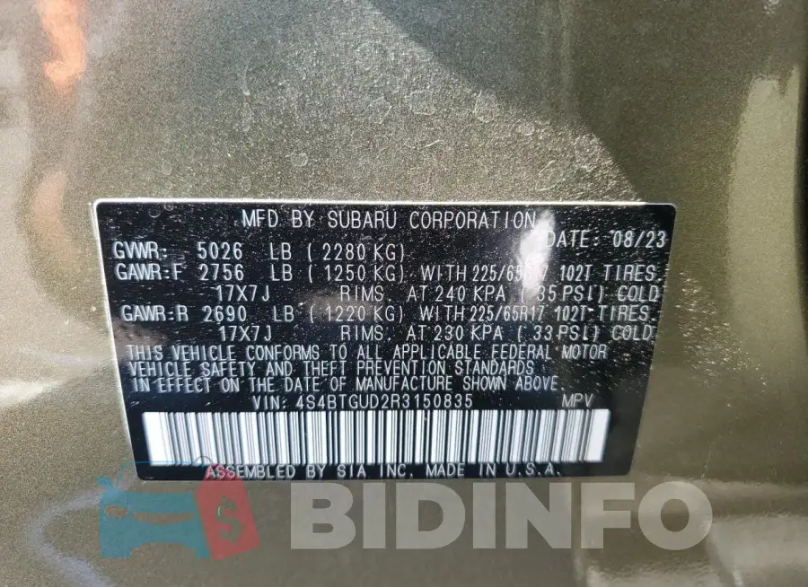 4S4BTGUD2R3150835 Photo# 13