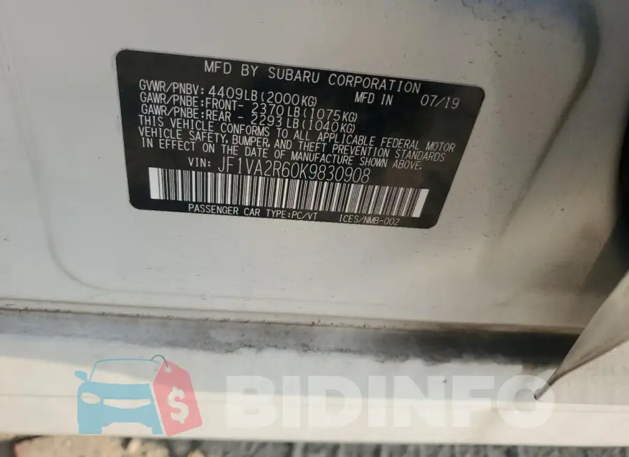 JF1VA2R60K9830908 Photo# 12