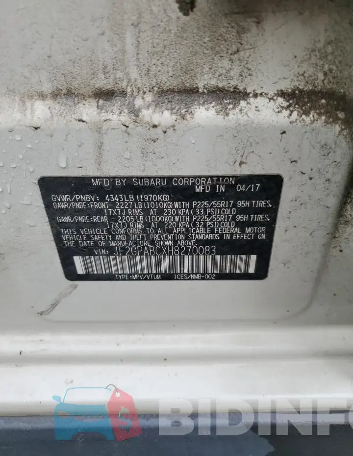 JF2GPABCXH8270083 Photo# 14