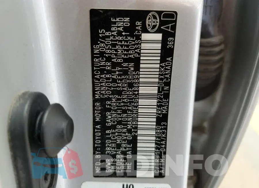 2T1BURHE6GC486895 Photo# 13