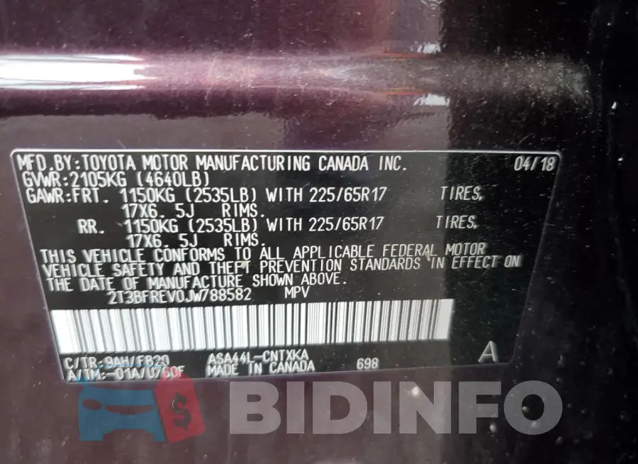 2T3BFREV0JW788582 Photo# 13