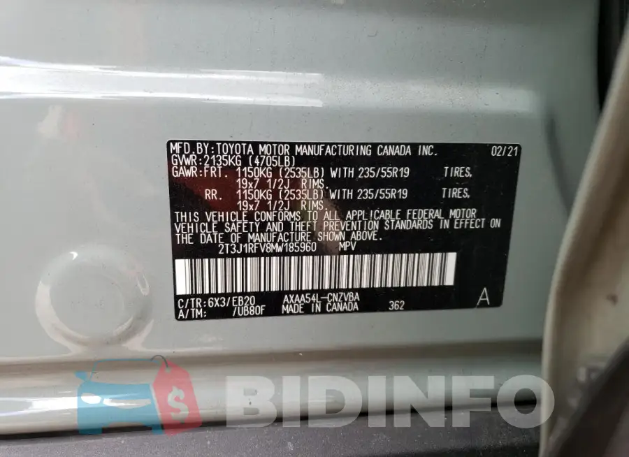 2T3J1RFV8MW185960 Photo# 13