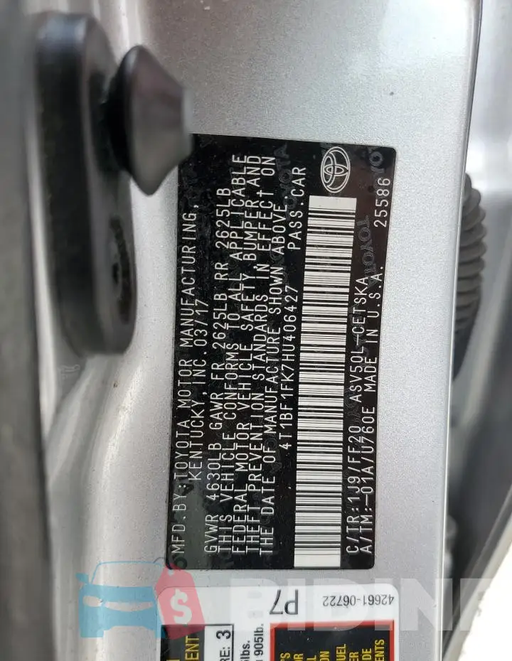 4T1BF1FK7HU406427 Photo# 12