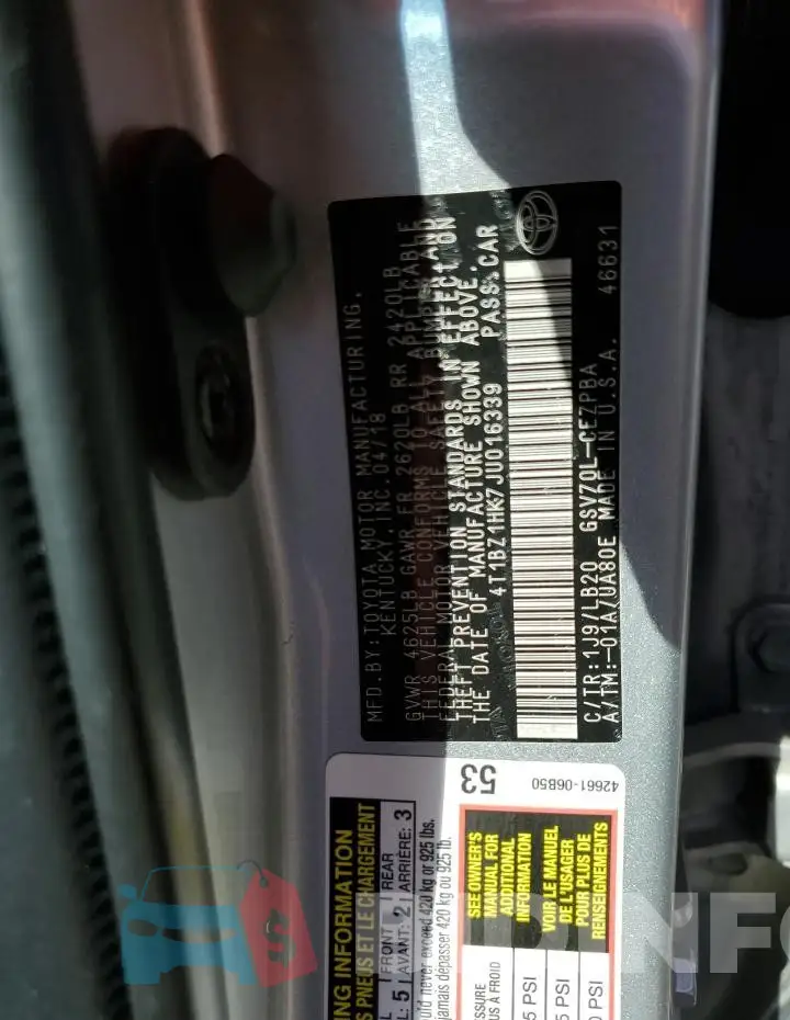 4T1BZ1HK7JU016339 Photo# 12