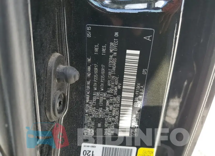 5TDYK3DC7FS615685 Photo# 13