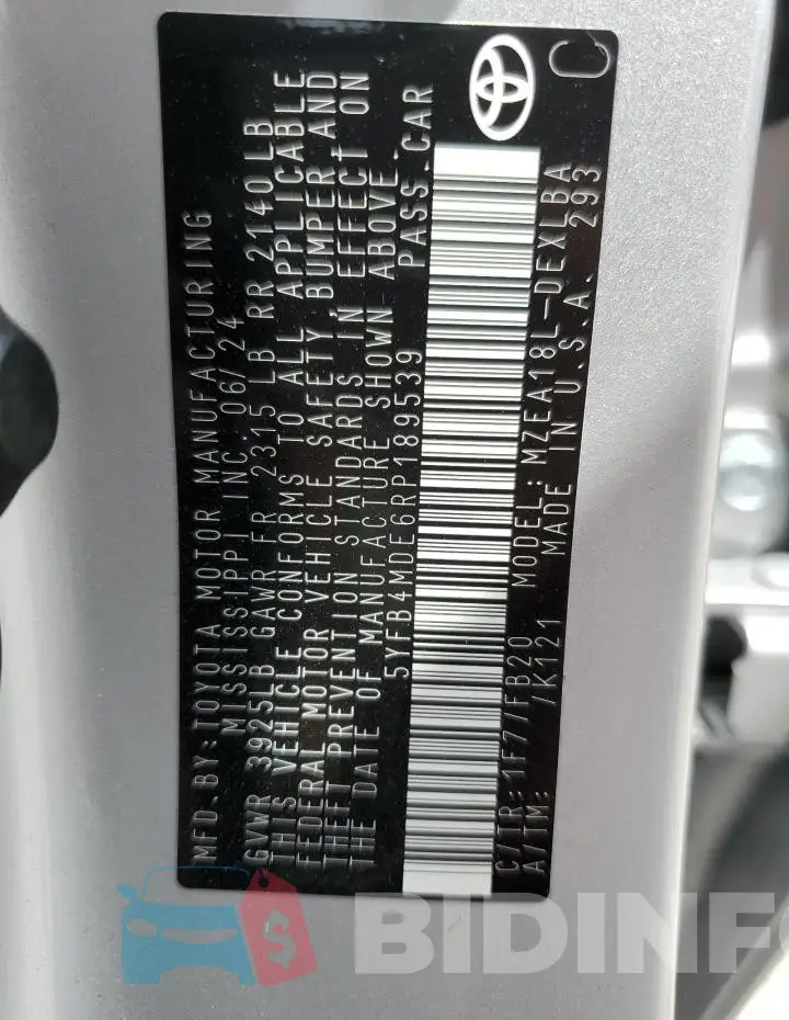 5YFB4MDE6RP189539 Photo# 13
