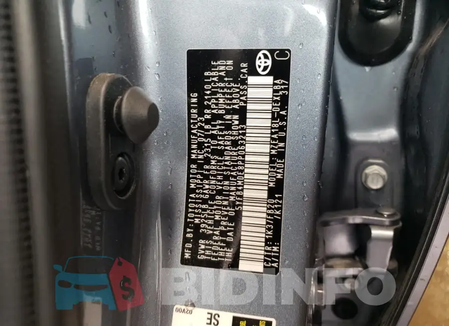 5YFB4MDE8PP063213 Photo# 13