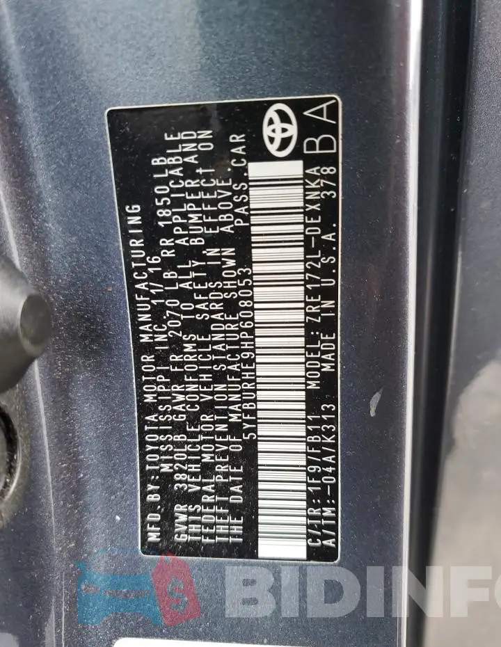 5YFBURHE9HP608053 Photo# 13